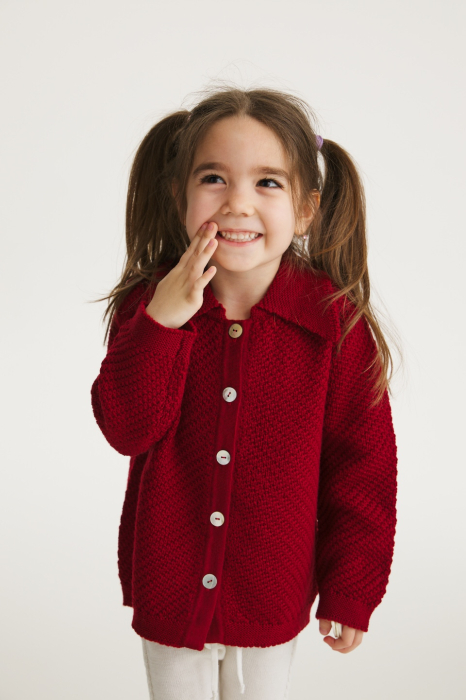 Cardigan Agy in Berry merino wool [4]