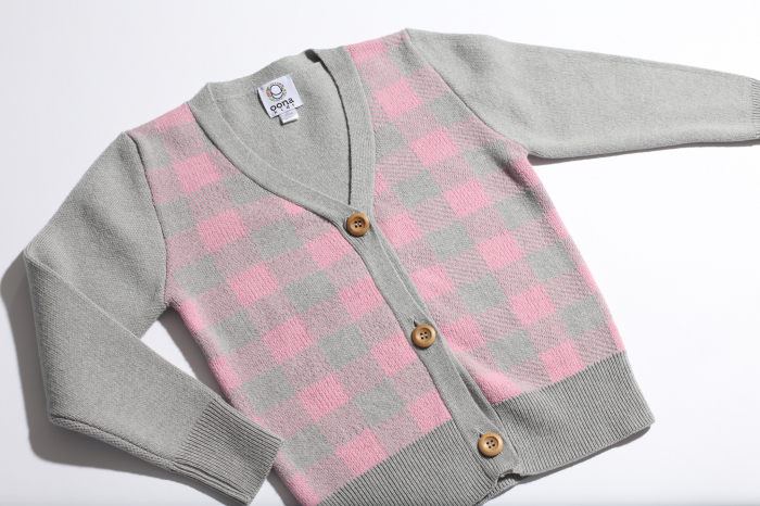 Cardigan Jacquard Roz-Gri din lână merinos [7]