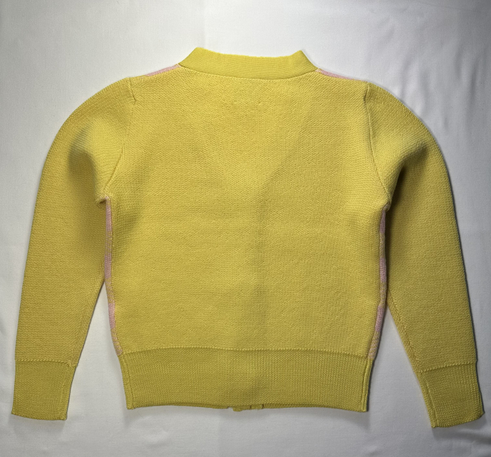 Cardigan Jacquard Roz-Galben din lână merinos [8]