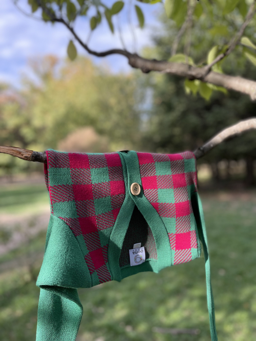 Cardigan Jacquard Verde-Ciclam din lână merinos [4]