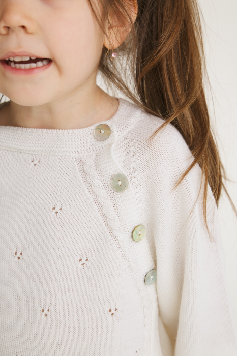 Cardigan Noah Alb din lână merinos [2]