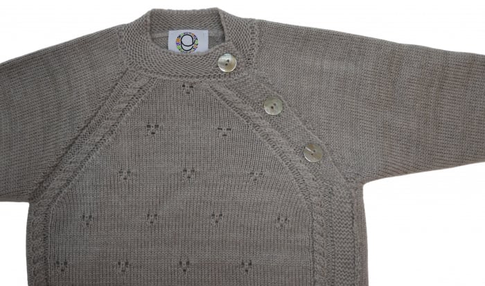 Cardigan Noah Bej din lână merinos [7]