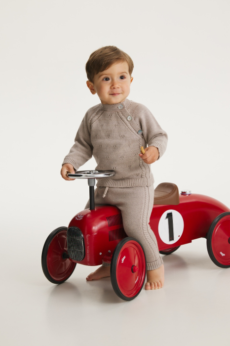 Cardigan Noah Bej din lână merinos [3]