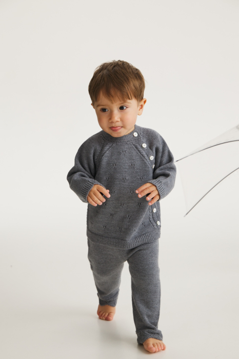 Cardigan Noah Gri din lână merinos [3]