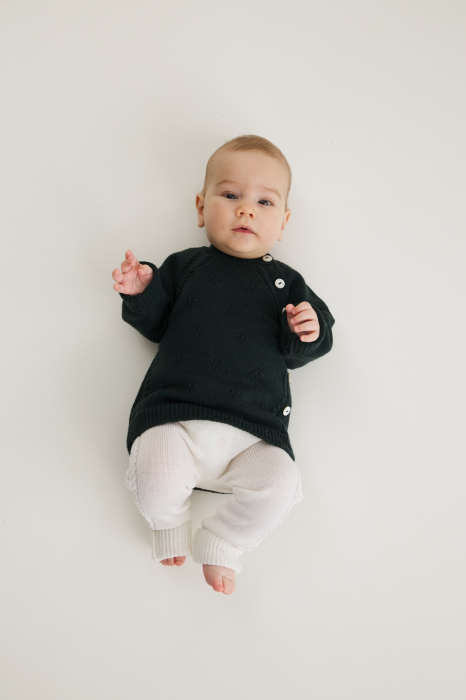 Cardigan Noah Verde din lână merinos [3]