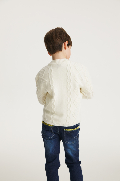 Cardigan Nostalgia Alb din lână merinos [5]