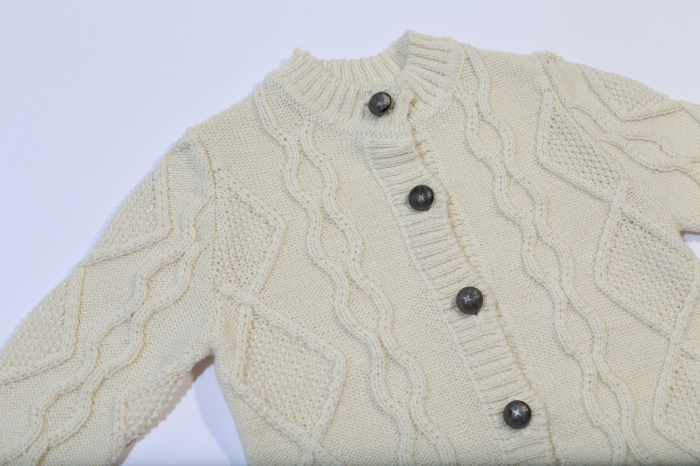 Cardigan Nostalgia Alb din lână merinos [5]