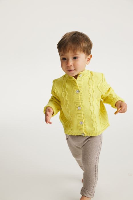 Cardigan Nostalgia in Yellow merino wool [3]