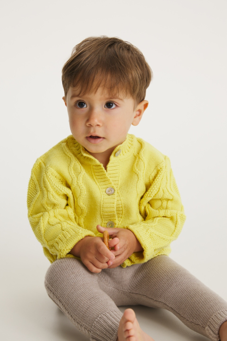 Cardigan Nostalgia in Yellow merino wool [2]