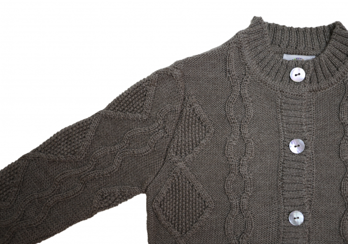 Cardigan Nostalgia Walnut din lână merinos [7]