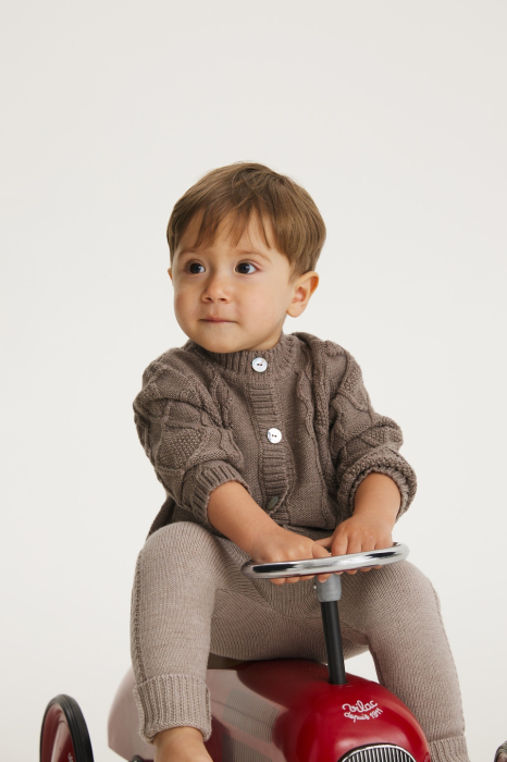 Cardigan Nostalgia Walnut din lână merinos [4]