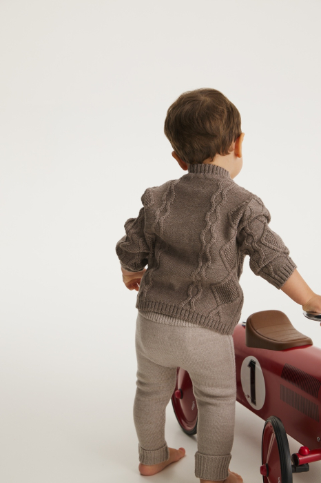 Cardigan Nostalgia Walnut din lână merinos [3]