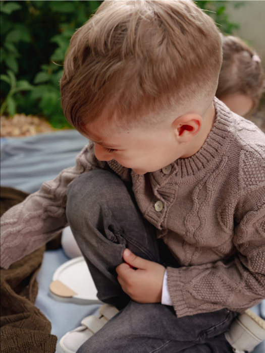 Cardigan Nostalgia Walnut din lână merinos [2]