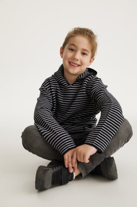 Hanorac Koala cu Dungi Bleumarin si Gri din lână merinos [2]