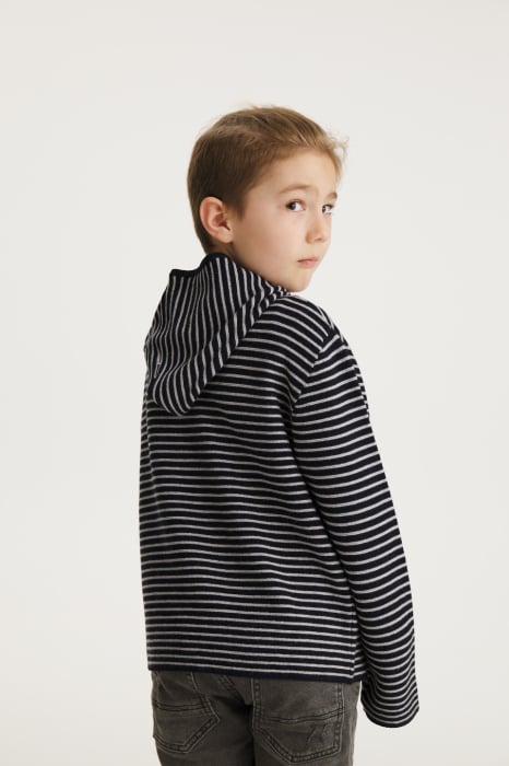 Hanorac Koala cu Dungi Bleumarin si Gri din lână merinos [3]