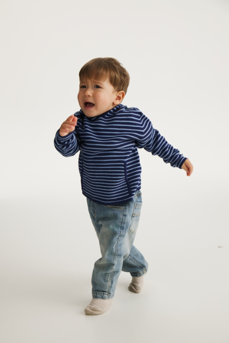 Hoodie Koala with Stripes in Blue merino wool [3]