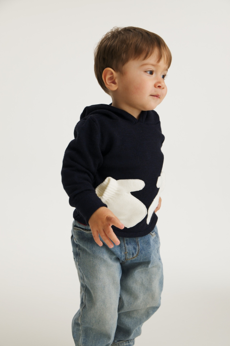 Hanorac Koala cu Mănuși Albe din lână merinos [2]