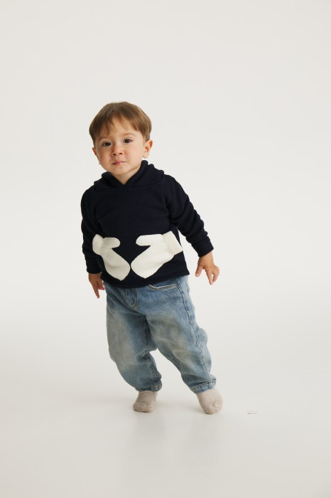 Hanorac Koala cu Mănuși Albe din lână merinos [4]