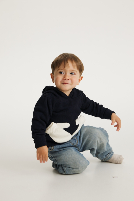 Hanorac Koala cu Mănuși Albe din lână merinos [3]