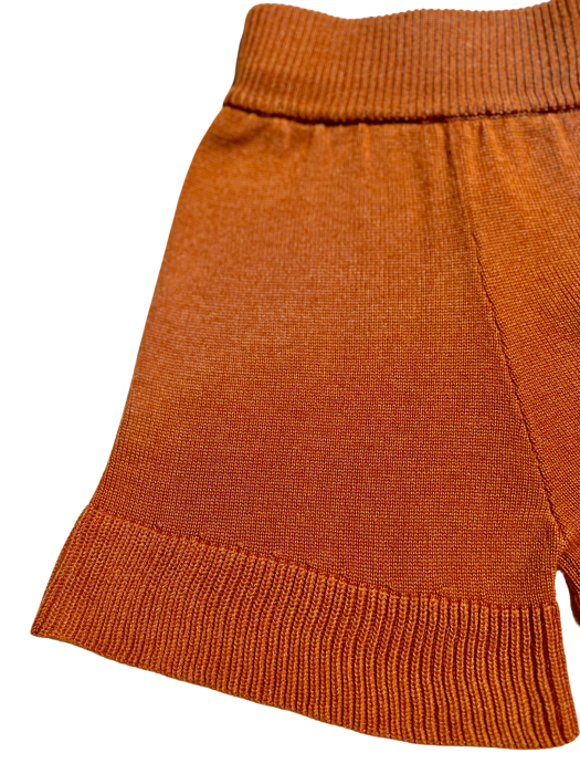 Pantaloni Tricotați Roona Portocalii din Vâscoză și Merino [5]