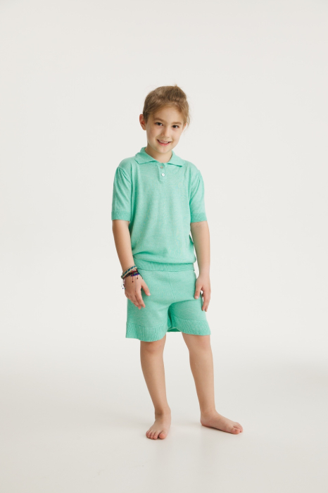 Pantaloni Tricotați Roona Turcoaz din Vâscoză și Merino [3]