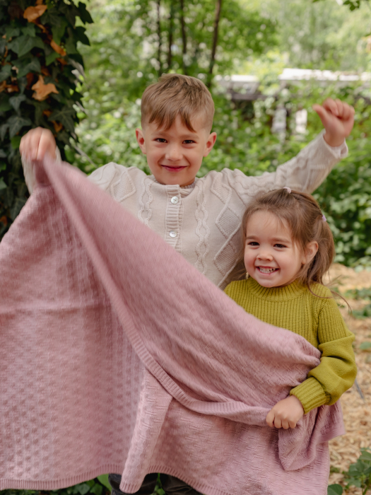 Păturica ZEN Roz din lână merinos [3]