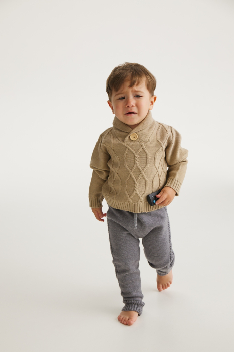 Pulover Victor Bej din lână merinos [4]