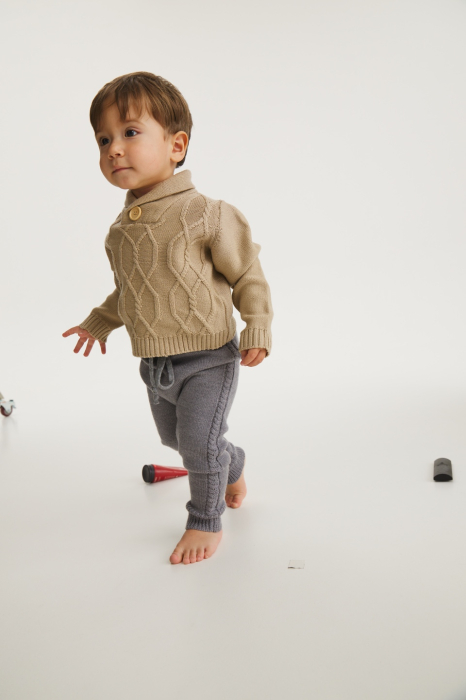 Pulover Victor Bej din lână merinos [2]