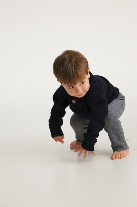 Pulover Victor Bleumarin din lână merinos [4]