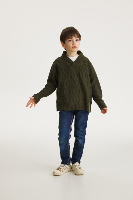 Pulover Victor Kaki din lână merinos [2]