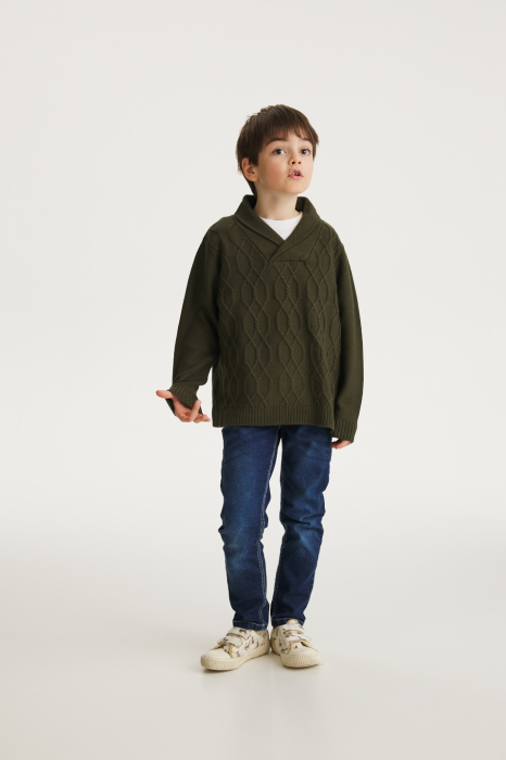 Pulover Victor Kaki din lână merinos [4]