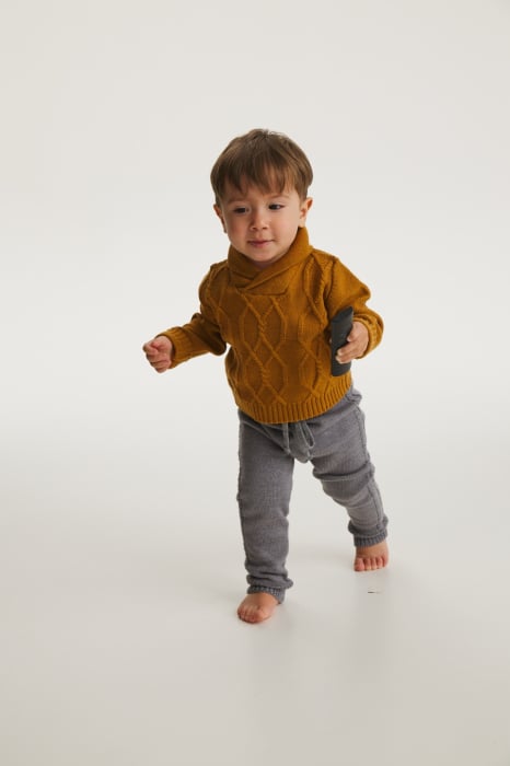 Pulover Victor Nocciola din lână merinos [4]