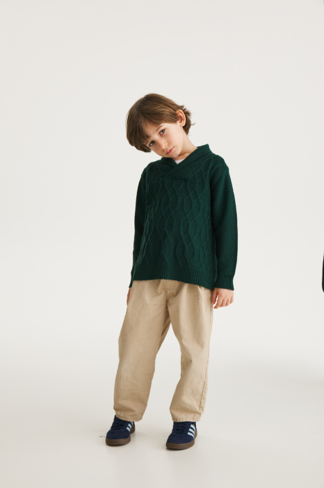 Pulover Victor Verde din lână merinos [5]