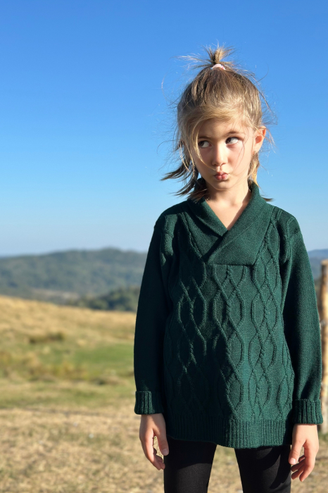 Pulover Victor Verde din lână merinos [2]