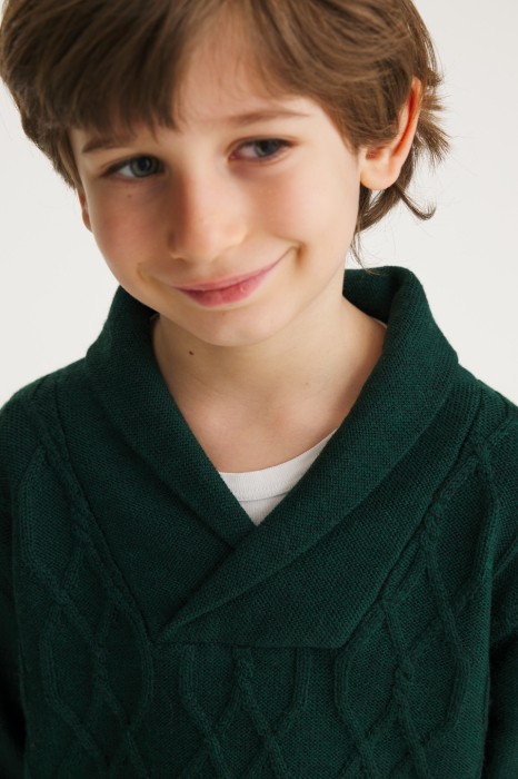 Pulover Victor Verde din lână merinos [4]