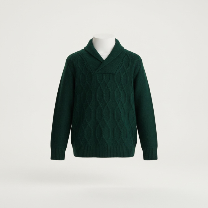Pulover Victor Verde din lână merinos [6]