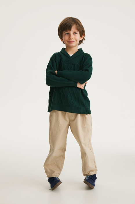 Pulover Victor Verde din lână merinos [3]