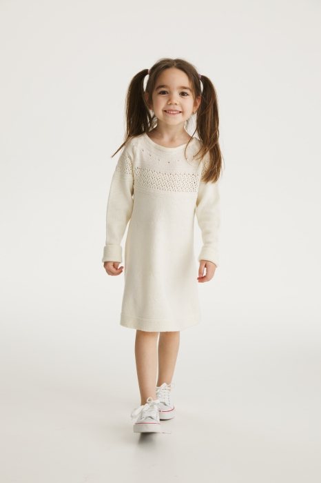 Dress Briana in White merino wool [2]