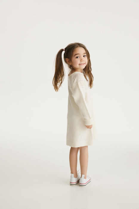 Dress Briana in White merino wool [4]