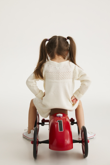 Dress Briana in White merino wool [5]