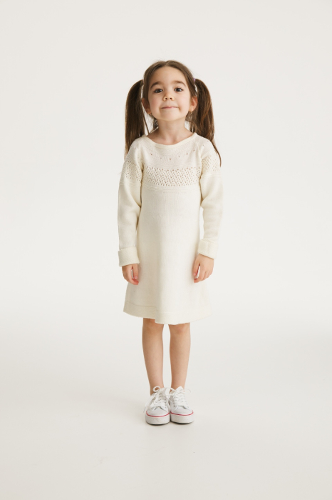 Dress Briana in White merino wool [6]