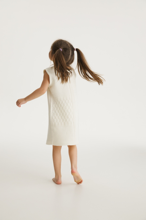 Dress Ingrid in White merino wool [6]
