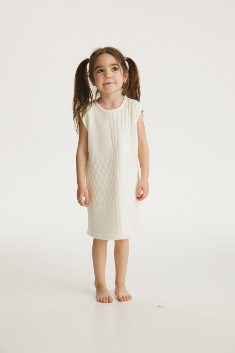 Dress Ingrid in White merino wool [5]