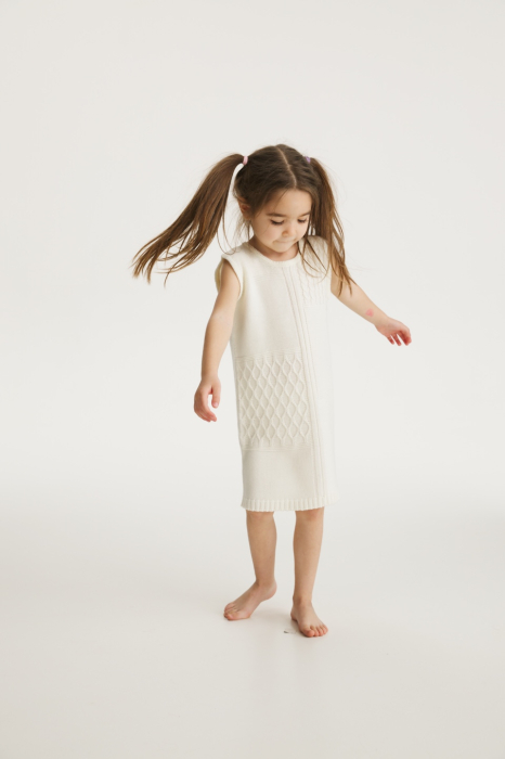 Dress Ingrid in White merino wool [2]