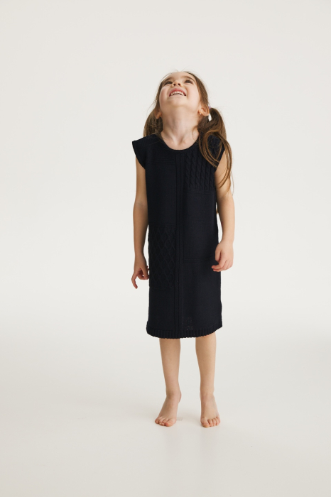 Rochița Ingrid Bleumarin din lână merinos [2]