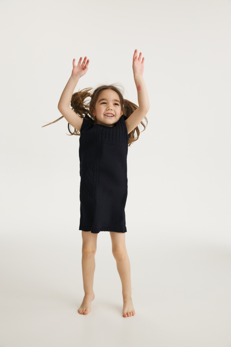 Rochița Ingrid Bleumarin din lână merinos [5]