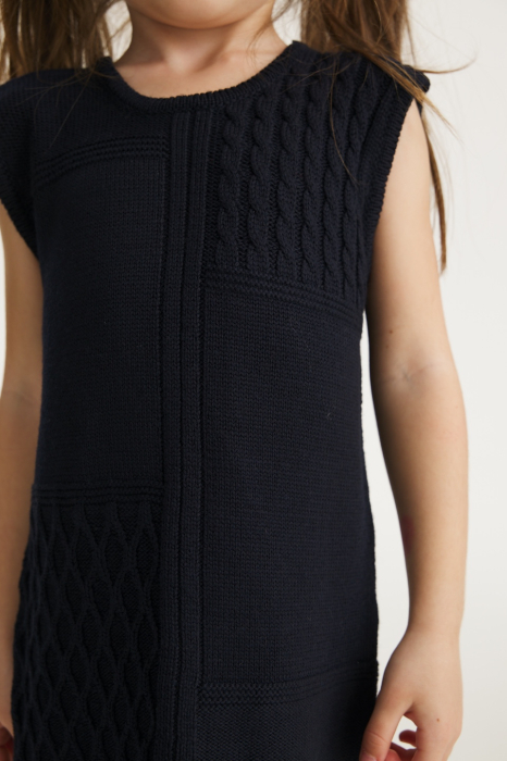 Rochița Ingrid Bleumarin din lână merinos [3]