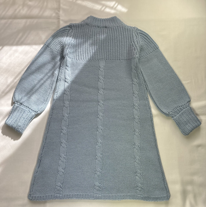 Rochița Iris Bleu din lână merinos [9]