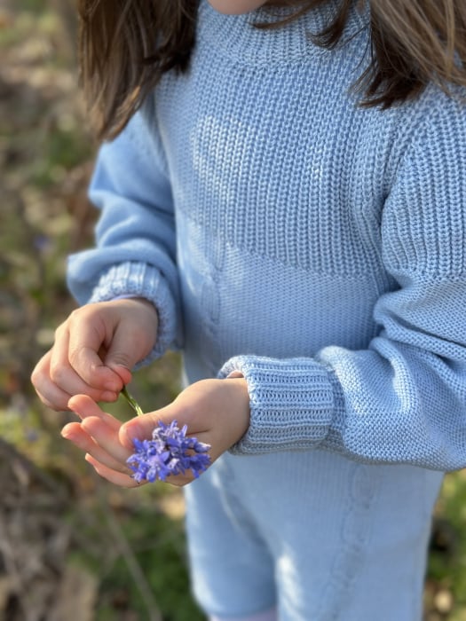 Rochița Iris Bleu din lână merinos [2]