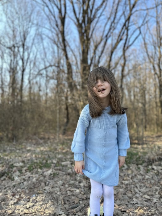 Rochița Iris Bleu din lână merinos [6]